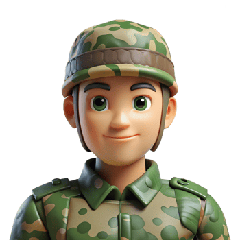 extraordinary creative Military soldier in camouflage, genuine png