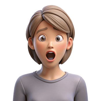 beautiful modern Surprised woman with open mouth, detailed png