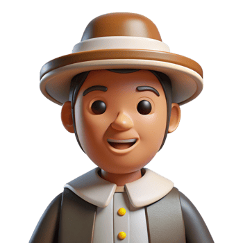 extraordinary creative Pilgrim in traditional attire high resolution png