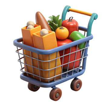 impressive contemporary Shopping cart full of groceries original png