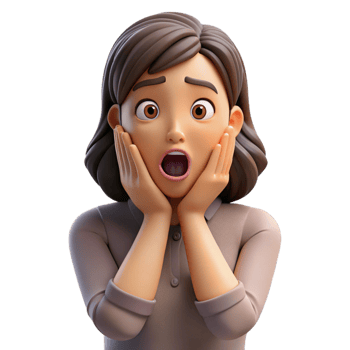 wonderful vintage Surprised woman with hands on her cheeks detailed png