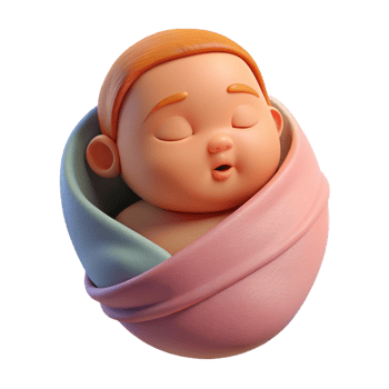extraordinary vintage Sleeping baby wrapped in a blanket genuine png
