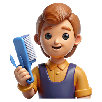 stunning creative Hairdresser with scissors and comb premium png