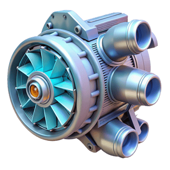 extraordinary contemporary Futuristic spaceship engine with exposed turbines 4K png