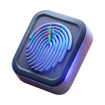 wonderful artistic Biometric fingerprint scanner with glowing sensor high resolution png