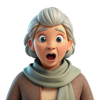 impressive creative Surprised elderly woman with a shawl, exclusive png