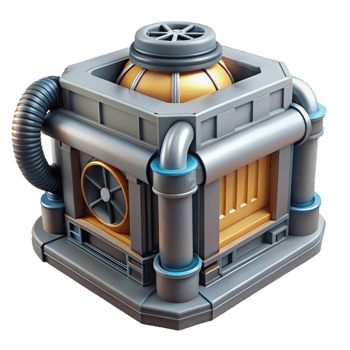 stunning traditional Detailed model of a sci-fi power generator, high quality png