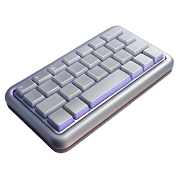 vibrant modern A wireless keyboard, slim and silver exclusive png