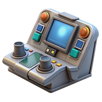 dramatic vintage Spaceship cockpit control panel, buttons and screens professional png