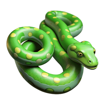 wonderful traditional A slithering green tree python, exclusive png