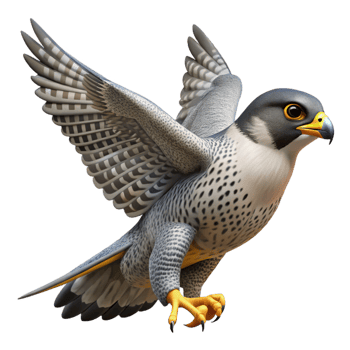 magnificent minimalist A soaring peregrine falcon, original png