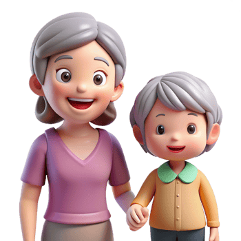 magnificent modern Smiling senior woman, holding grandchild's hand no grandchild visible , genuine png