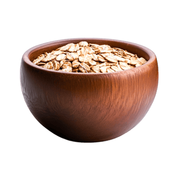 Wooden Bowl Filled with Raw Oats on png