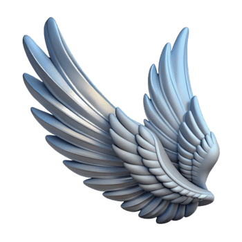 magnificent rustic A detailed, feathered wing belonging to an angel, high resolution png
