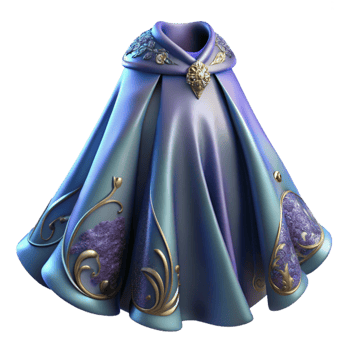 impressive creative A flowing, magical cloak with intricate embroidery, 4K png