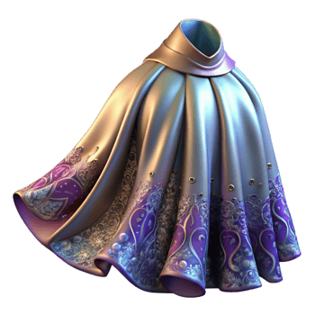 magnificent contemporary A flowing, magical cloak with intricate embroidery, 4K png