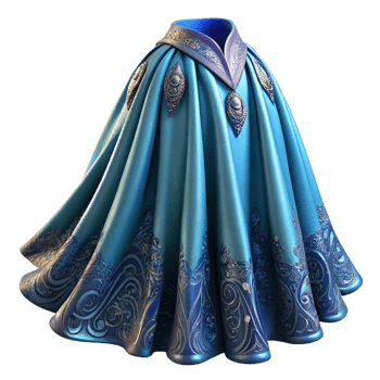 elegant traditional A flowing, magical cloak with intricate embroidery, professional png