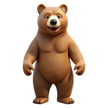 serene abstract A grizzly bear standing on hind legs 4K png