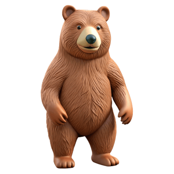 vibrant creative A grizzly bear standing on hind legs high resolution png