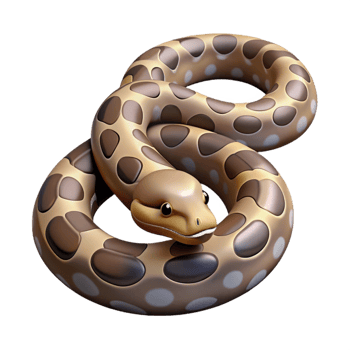 serene vintage A coiled python, original png