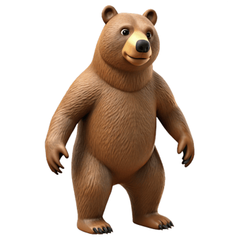 magnificent contemporary A grizzly bear standing on hind legs original png