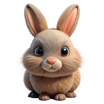 vibrant contemporary A cute fluffy bunny rabbit professional png