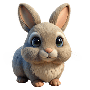 extraordinary artistic A cute fluffy bunny rabbit detailed png