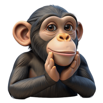 beautiful contemporary A chimpanzee primate grooming itself authentic png