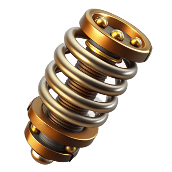 magnificent contemporary Steampunk spring with tightly coiled metal and brass accents exclusive png