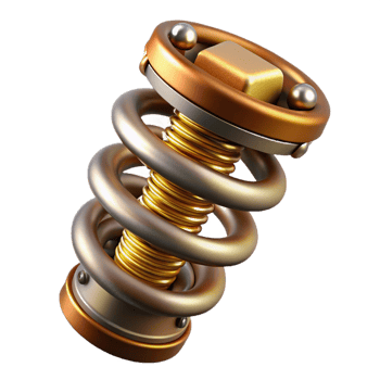 stunning rustic Steampunk spring with tightly coiled metal and brass accents genuine png