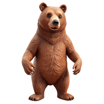 serene contemporary A grizzly bear standing on its hind legs professional png