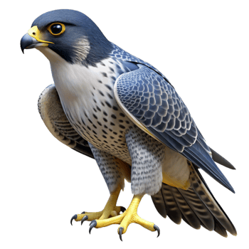 elegant rustic A soaring peregrine falcon 4K png