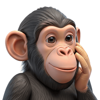 vibrant contemporary A chimpanzee grooming its fur high quality png