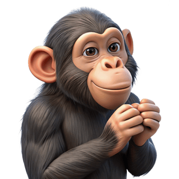elegant minimalist A chimpanzee grooming its fur premium png