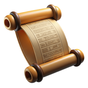 wonderful creative A scroll with ancient writing detailed png
