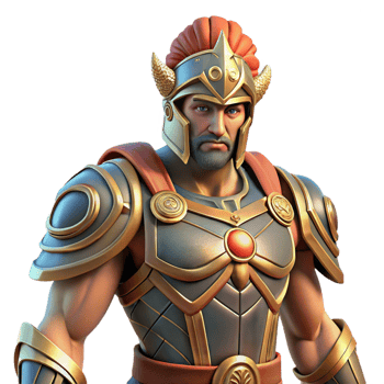beautiful classic Ares, God of War, in battle armor professional png