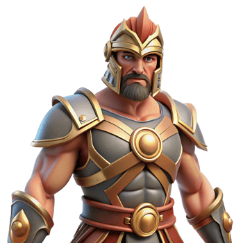 elegant vintage Ares, God of War, in battle armor 4K png