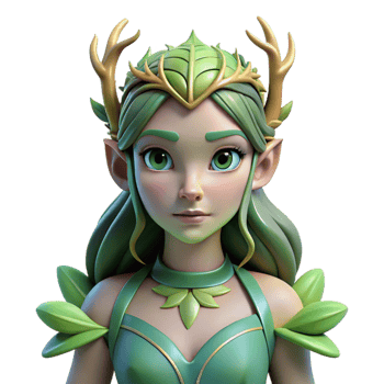 elegant minimalist Nymph, female nature deity original png