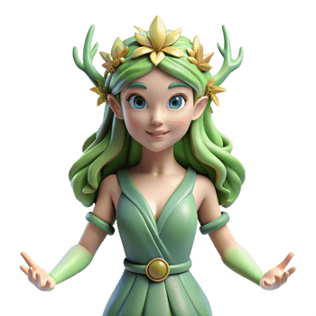 stunning contemporary Nymph, female nature deity high resolution png