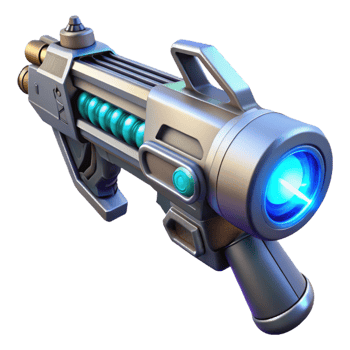 serene traditional Futuristic plasma rifle with glowing energy core, professional png