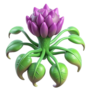 elegant contemporary Bioengineered alien plant with pulsating veins, detailed png