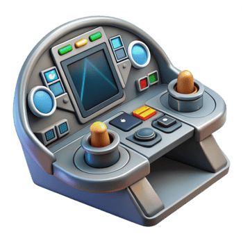 magnificent minimalist Detailed spaceship cockpit control panel, genuine png