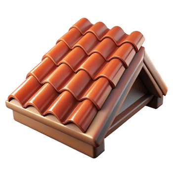 stunning contemporary Clay roof tile, terracotta, weathered, 4K png