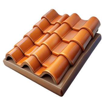 serene rustic Clay roof tile, terracotta, weathered, high resolution png