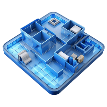 stunning abstract Architectural drawing, floor plan, blueprint style, detailed png