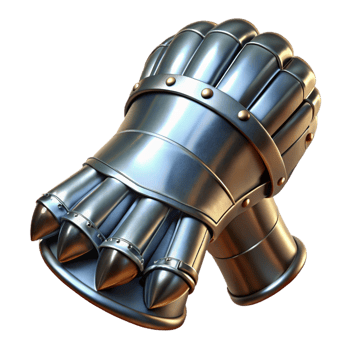 extraordinary traditional A knight's gauntlet made of polished steel genuine png