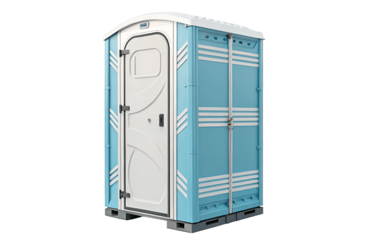 Portable plastic toilet or public facility side view isolated- generated by ai png