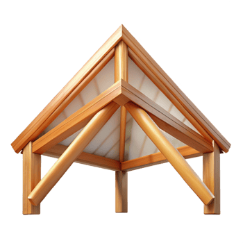 serene modern Wooden roof truss, high quality png