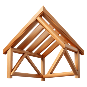 extraordinary minimalist Wooden roof truss, 4K png