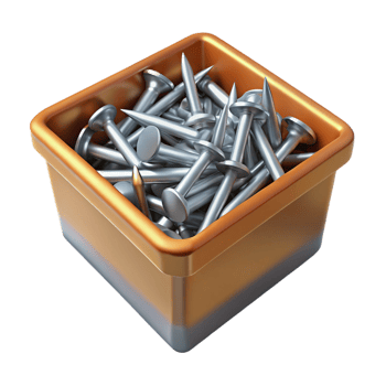 stunning abstract Box of nails, galvanized, high quality png